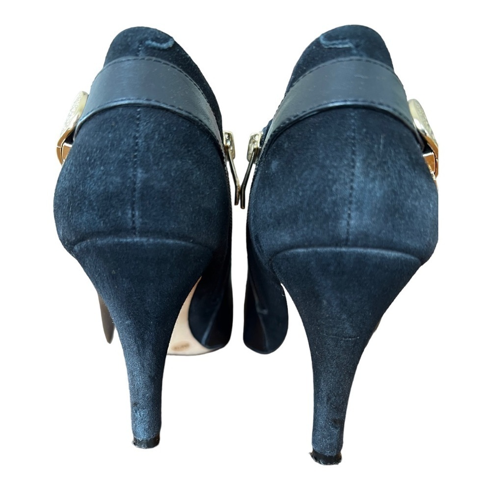 BLACK GLOVE LEATHER/SUEDE VINCE CAMUTO HEELS SIZE 8M  38 ITALY - Picture 6 of 12